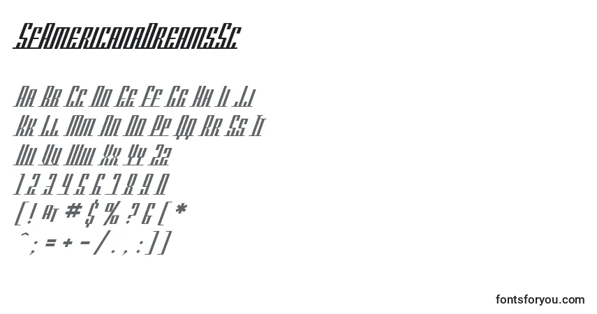 Schriftart SfAmericanaDreamsSc – Alphabet, Zahlen, spezielle Symbole