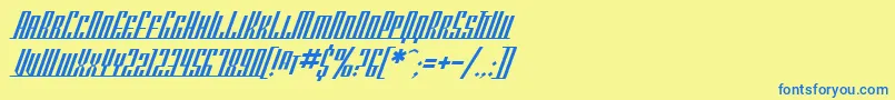 SfAmericanaDreamsSc Font – Blue Fonts on Yellow Background