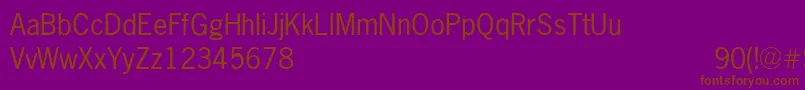 Fonte NewsGothicNormal – fontes marrons em um fundo roxo