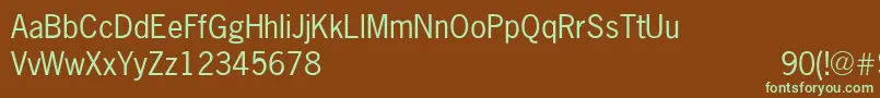 Fonte NewsGothicNormal – fontes verdes em um fundo marrom
