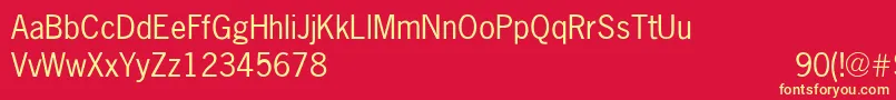 NewsGothicNormal Font – Yellow Fonts on Red Background