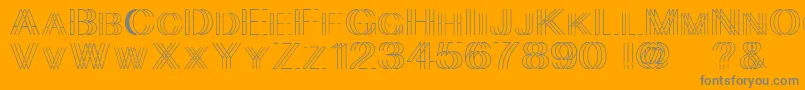 Skygge-Schriftart – Graue Schriften auf orangefarbenem Hintergrund