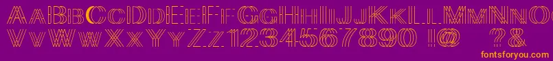 Skygge-fontti – oranssit fontit violetilla taustalla