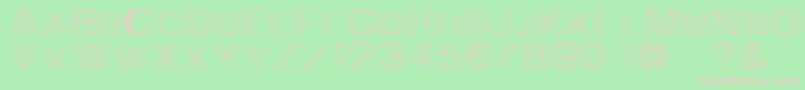 Skygge-fontti – vaaleanpunaiset fontit vihreällä taustalla