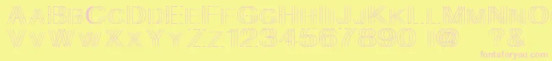 フォントSkygge – ピンクのフォント、黄色の背景