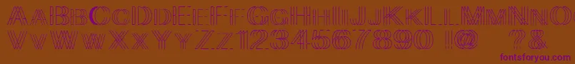Skygge-Schriftart – Violette Schriften auf braunem Hintergrund