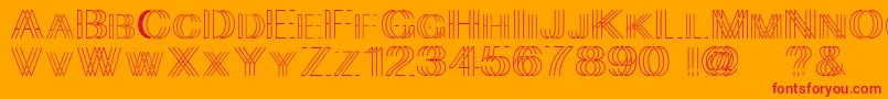 Skygge-Schriftart – Rote Schriften auf orangefarbenem Hintergrund