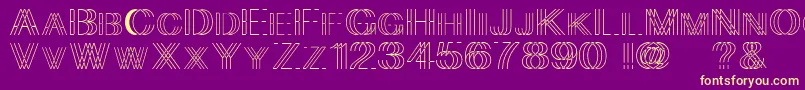 Skygge-fontti – keltaiset fontit violetilla taustalla