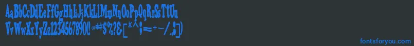 Trojanfinal87Regular-Schriftart – Blaue Schriften auf schwarzem Hintergrund