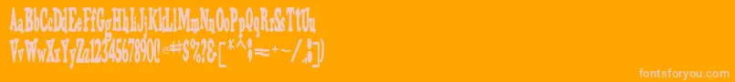 Trojanfinal87Regular-Schriftart – Rosa Schriften auf orangefarbenem Hintergrund