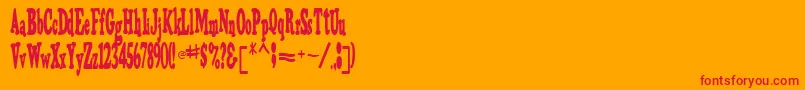 Trojanfinal87Regular-Schriftart – Rote Schriften auf orangefarbenem Hintergrund