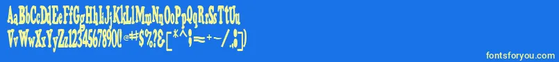 Trojanfinal87Regular-Schriftart – Gelbe Schriften auf blauem Hintergrund
