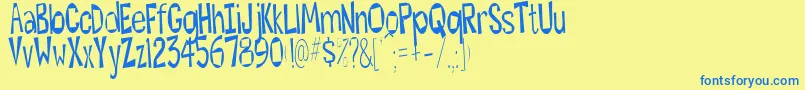 Hesitant Font – Blue Fonts on Yellow Background