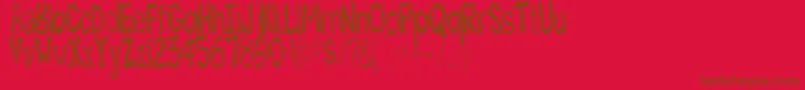 Hesitant Font – Brown Fonts on Red Background