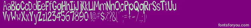 Hesitant Font – Green Fonts on Purple Background