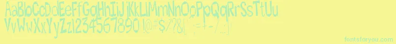Más sobre la fuente Hesitant fuente Hesitant – Fuentes Verdes Sobre Fondo Amarillo