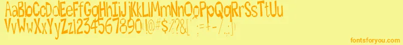 Hesitant Font – Orange Fonts on Yellow Background