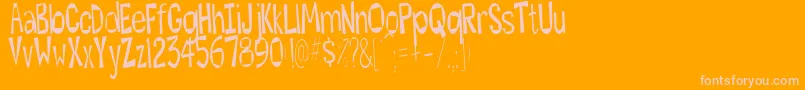 Hesitant Font – Pink Fonts on Orange Background