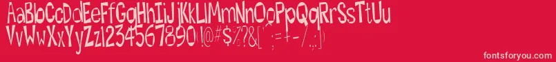 Hesitant Font – Pink Fonts on Red Background