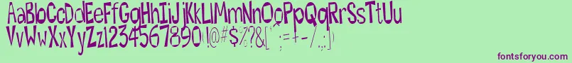 Hesitant Font – Purple Fonts on Green Background