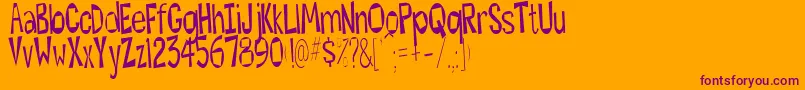 Hesitant Font – Purple Fonts on Orange Background