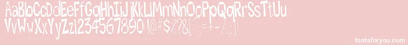 Hesitant Font – White Fonts on Pink Background
