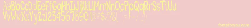 Hesitant Font – Yellow Fonts on Pink Background
