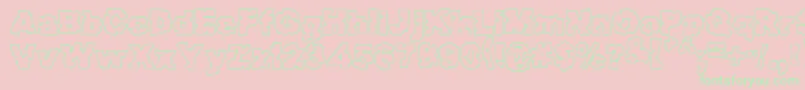 Raptorattack-Schriftart – Grüne Schriften auf rosa Hintergrund