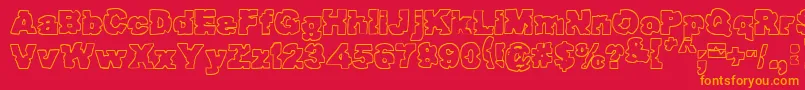Raptorattack Font – Orange Fonts on Red Background