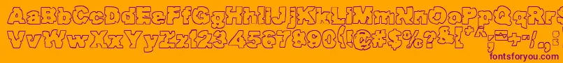 Raptorattack Font – Purple Fonts on Orange Background