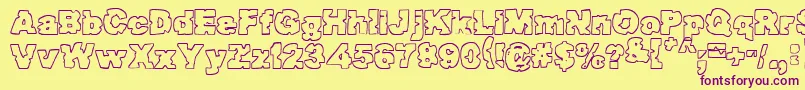 Raptorattack Font – Purple Fonts on Yellow Background