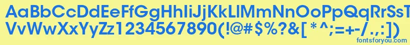 ItcavantgardestdDemi Font – Blue Fonts on Yellow Background