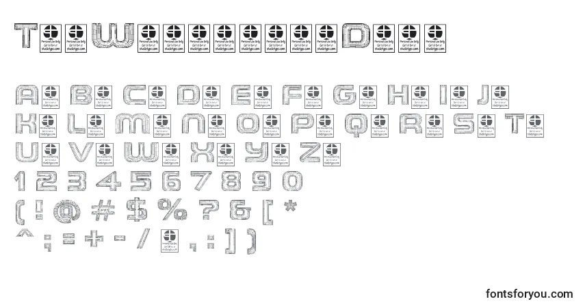 Шрифт TheWireframeDemo – алфавит, цифры, специальные символы