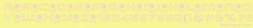 Шрифт TheWireframeDemo – розовые шрифты на жёлтом фоне