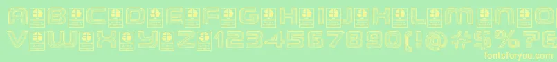 TheWireframeDemo Font – Yellow Fonts on Green Background