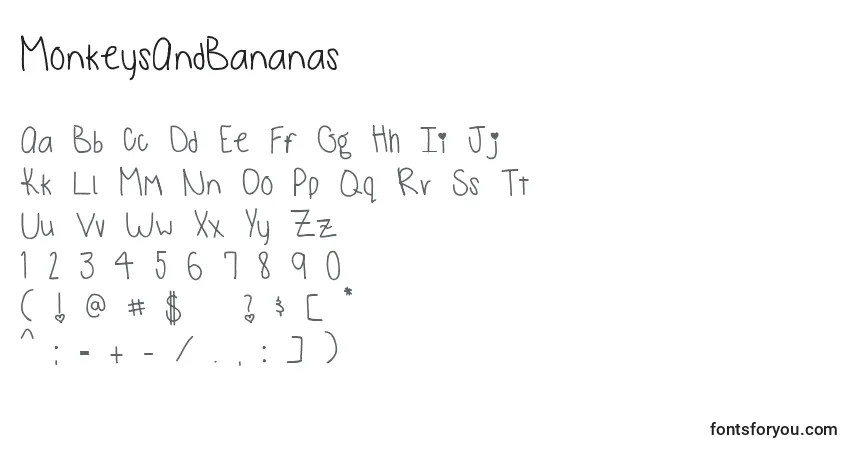 Schriftart MonkeysAndBananas – Alphabet, Zahlen, spezielle Symbole