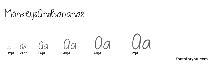 MonkeysAndBananas Font Sizes