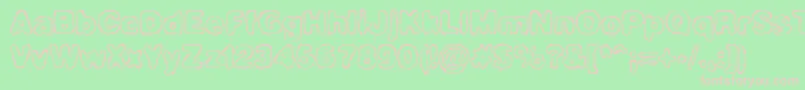 フォントHassle – 緑の背景にピンクのフォント