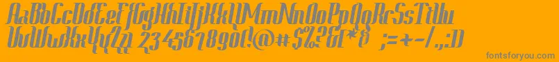 ContextClippedHeavy-Schriftart – Graue Schriften auf orangefarbenem Hintergrund