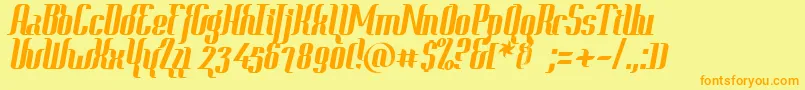 ContextClippedHeavy Font – Orange Fonts on Yellow Background