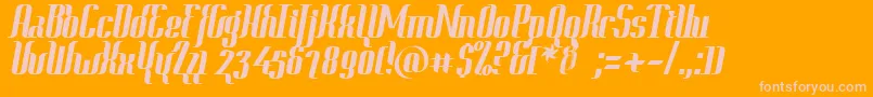 ContextClippedHeavy-Schriftart – Rosa Schriften auf orangefarbenem Hintergrund