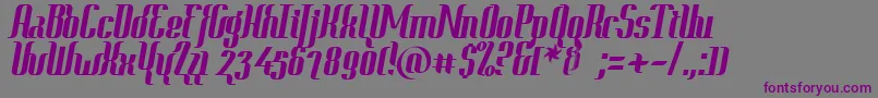フォントContextClippedHeavy – 紫色のフォント、灰色の背景