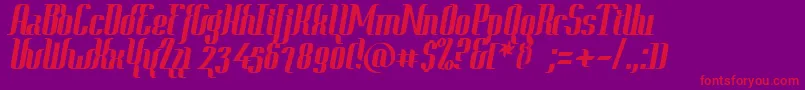 ContextClippedHeavy-Schriftart – Rote Schriften auf violettem Hintergrund