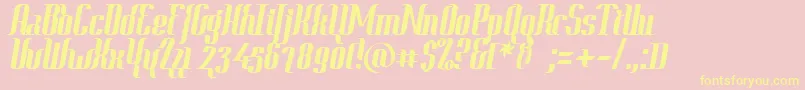 ContextClippedHeavy-Schriftart – Gelbe Schriften auf rosa Hintergrund