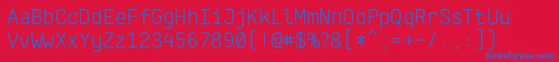 Czcionka KlartextMonoLight – niebieskie czcionki na czerwonym tle