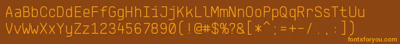 Шрифт KlartextMonoLight – оранжевые шрифты на коричневом фоне
