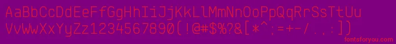 KlartextMonoLight Font – Red Fonts on Purple Background