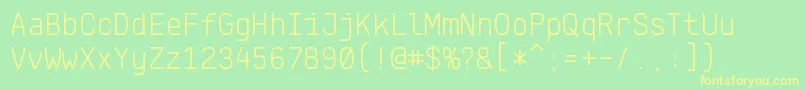 KlartextMonoLight Font – Yellow Fonts on Green Background