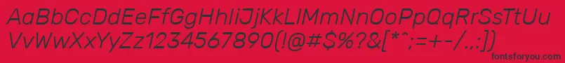 RubikLightitalic Font – Black Fonts on Red Background