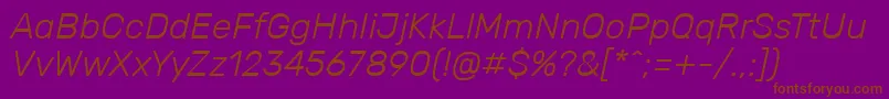 RubikLightitalic Font – Brown Fonts on Purple Background